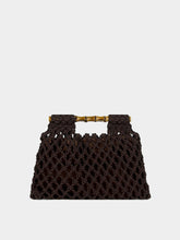 Load image into Gallery viewer, Hollow-out Bamboo-Section Handle Handwoven Small Square Bag