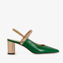 Load image into Gallery viewer, The Pompei Green Leather Women Slingback Sandal