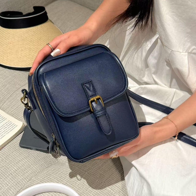 Unisex PU Leather Crossbody Messenger Bag – Casual Shoulder Bag for Men & Women