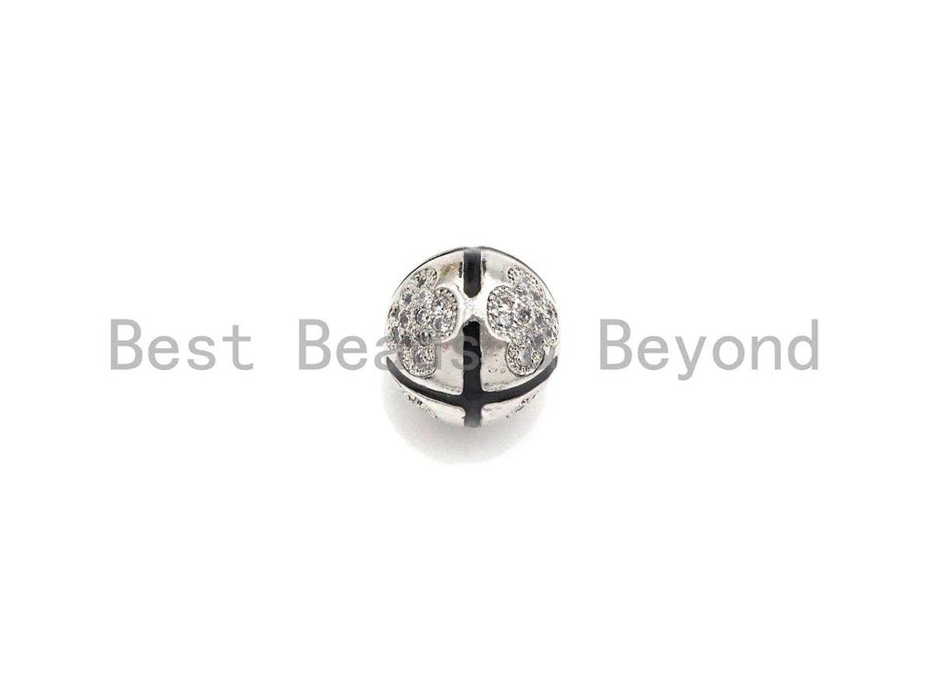 CZ Micro Pave Cross Patten Spacer Beads for Bracelet/Necklace, Men's Jewelry Bracelet Beads, 10mm, sku#Z1095