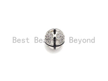 Load image into Gallery viewer, CZ Micro Pave Cross Patten Spacer Beads for Bracelet/Necklace, Men's Jewelry Bracelet Beads, 10mm, sku#Z1095