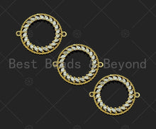 Load image into Gallery viewer, Gold Filled CZ Micro Pave Round Ring Shape Connector, 18K Gold Filled Charm, Necklace Bracelet Connector, 20x24mm,Sku#LK352