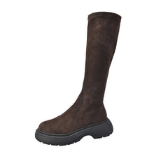 Load image into Gallery viewer, Women's Chunky Sole Suede Boots | Round Toe Slip-On Winter Boots