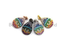 Load image into Gallery viewer, 9x15mm CZ Rainbow Color Micro Pave Teardrop Shaped Pendant,CZ Paved Teardrop Charm Gold,Silver,Rose Gold,Gunmetal plated,sku#F746