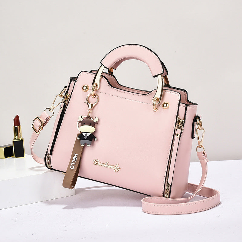 Women's PU Leather Crossbody Bag – Urban Minimalist Shoulder Bag with Zipper Pocket