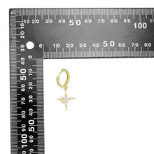 Load image into Gallery viewer, Clear CZ North Star Gold Silver Earrings, Sku#A207