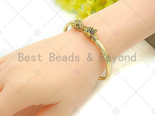 Load image into Gallery viewer, CZ Panther Head Cuff Bracelet, Sku#X155