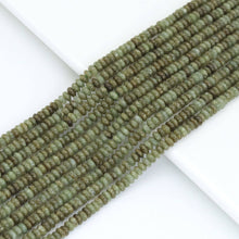 Load image into Gallery viewer, 2x4mm Smooth Rondelle Green Jasper Beads, Sku#U2056