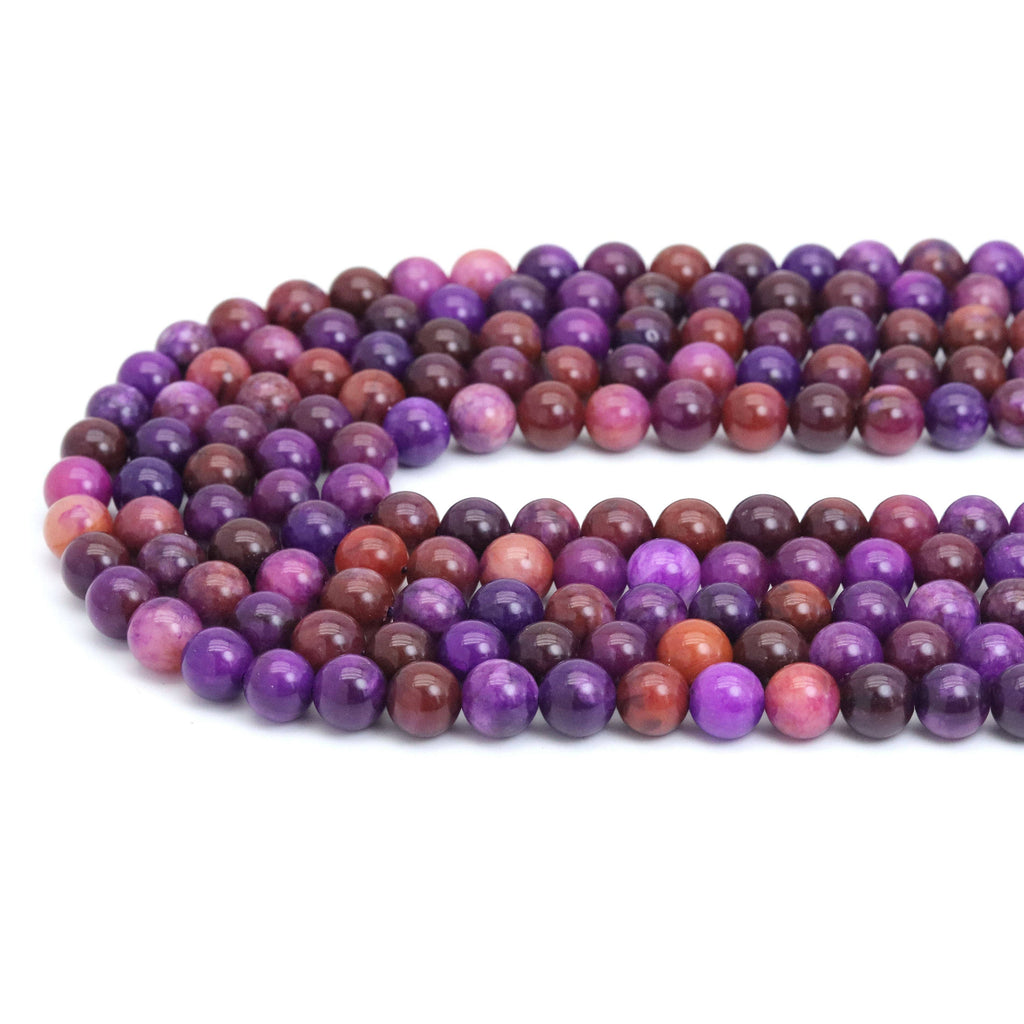 Sugilite Jade Round Smooth Beads, Sku#U2119