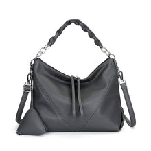 Load image into Gallery viewer, Women's Genuine Leather Chain Shoulder Crossbody Bag with Triangle Pouch