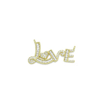 Load image into Gallery viewer, Gold Clear Baguette CZ Love Charm Pendant, Sku#LK962