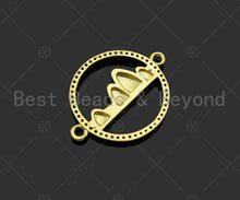 Load image into Gallery viewer, Gold Filled CZ Micro Pave Mountain On Round Ring Shape Connector,18K Gold Filled Charm, Necklace Bracelet Connector,26x20mm,Sku#LK350
