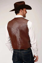 Load image into Gallery viewer, Roper Lamb Nappa Vest (Dark Brown) - Men's Vest