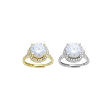 Load image into Gallery viewer, Gold Silver Big Round Diamond Statement Adjustable Ring, Sku#A277