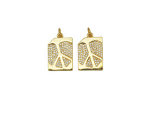 Load image into Gallery viewer, CZ Peace Sign Charm, Sku#F1455