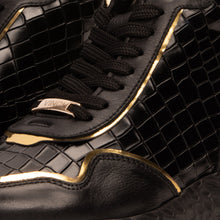 Load image into Gallery viewer, Bellagio Black &amp; Gold High-Top Men Sneaker