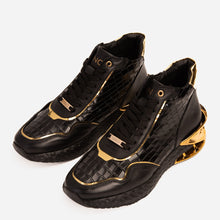 Load image into Gallery viewer, Bellagio Black &amp; Gold High-Top Men Sneaker