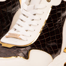 Load image into Gallery viewer, Bellagio White &amp; Gold Leather High-Top Men Sneaker