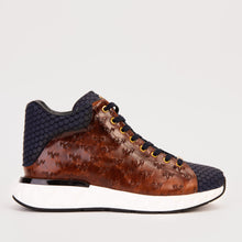 Load image into Gallery viewer, The Caesars Brown &amp; Navy Leather High-Top Men Sneaker