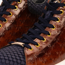 Load image into Gallery viewer, The Caesars Brown &amp; Navy Leather High-Top Men Sneaker