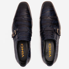 Load image into Gallery viewer, The Strat Single Monk Strap Cap Toe Navy Leather Handmade Men Shoe