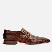 Load image into Gallery viewer, The Strat Single Monk Strap Cap Toe Brown Leather Handmade Men Shoe