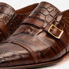 Load image into Gallery viewer, The Strat Single Monk Strap Cap Toe Brown Leather Handmade Men Shoe