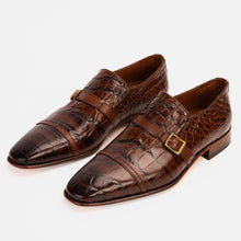 Load image into Gallery viewer, The Strat Single Monk Strap Cap Toe Brown Leather Handmade Men Shoe