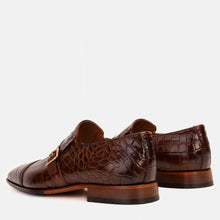 Load image into Gallery viewer, The Strat Single Monk Strap Cap Toe Brown Leather Handmade Men Shoe