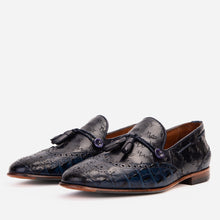 Load image into Gallery viewer, The Istanbul Navy Blue Leather Tassel Loafer Men Shoe