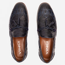 Load image into Gallery viewer, The Istanbul Navy Blue Leather Tassel Loafer Men Shoe