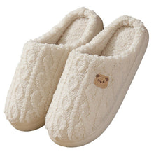 Load image into Gallery viewer, Thick-Soled Plaid Plush Slippers