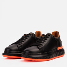 Load image into Gallery viewer, The Linq  Black &amp; Orange Leather Men Sneaker