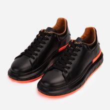 Load image into Gallery viewer, The Linq  Black &amp; Orange Leather Men Sneaker