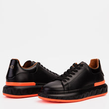 Load image into Gallery viewer, The Linq  Black &amp; Orange Leather Men Sneaker