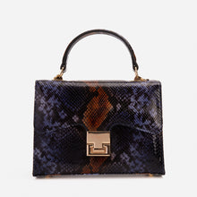 Load image into Gallery viewer, The Venezia Navy Blue Leather Snk Handbag