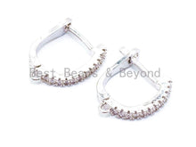 Load image into Gallery viewer, 1pair, CZ Micro Pave Latch Back Earring Wires Hooks, Lever b
