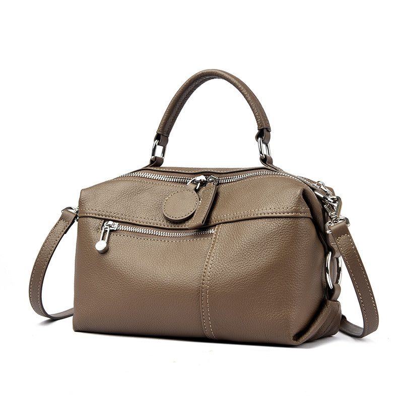 Women's Full-Grain Cowhide Shoulder Bag | Retro Woven Leather Handbag