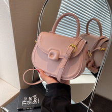 Load image into Gallery viewer, Women's Round Crossbody Bag - PU Leather Shoulder Bag with Adjustable Strap