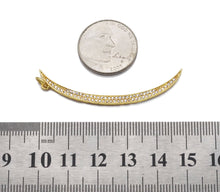 Load image into Gallery viewer, CZ Gold Silver Cresent Moon Shape Charm, Sku#F1511