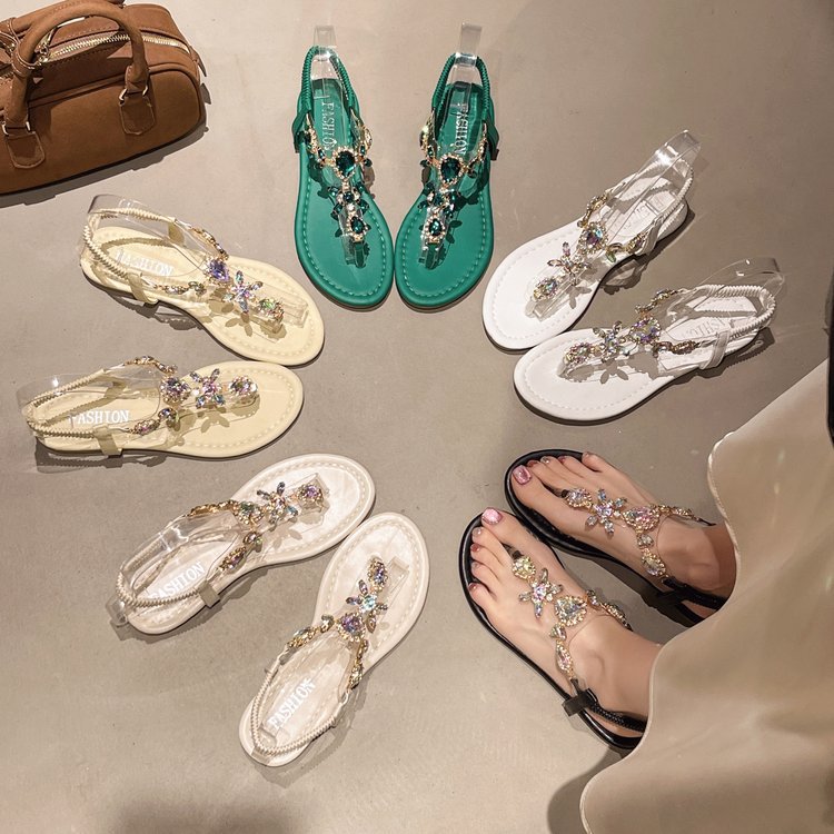Women's Roman Flat Sandals | Open-Toe Synthetic Leather Everyday Shoes