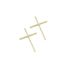Load image into Gallery viewer, Gold /Silver CZ Big Cross Shape Charm, Sku#LX422