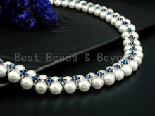 Load image into Gallery viewer, White Pearl Cubic Zirconia Necklace Bracelet Set, P18