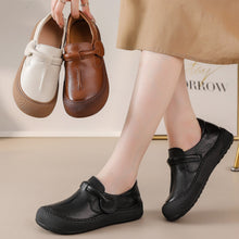 Load image into Gallery viewer, Women's Genuine Leather Slip-On Comfort Shoes | Velcro Vintage Casual Flat Shoes