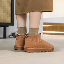 Load image into Gallery viewer, Women's Stylish Faux Plush Slip-On Short Snow Boots | Faux Fur Lined Winter Boots