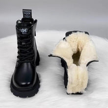 Load image into Gallery viewer, Women's Padded Insulated Winter Boots | Thick Sole, Side Zipper, Non-Slip – Black &amp; Brown