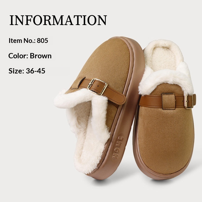 Plush Lined Cotton Slippers