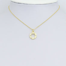 Load image into Gallery viewer, Clear CZ Gold Round Circle Charm Pendant,Sku#LD731