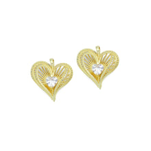 Load image into Gallery viewer, Heart CZ Gold Layered Heart Charm Pendant,Sku#LX875