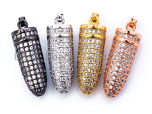 Load image into Gallery viewer, White CZ Micro Pave Bullet Pendant/Charm, sku#L36